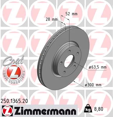 Brzdový kotouč ZIMMERMANN 250.1365.20