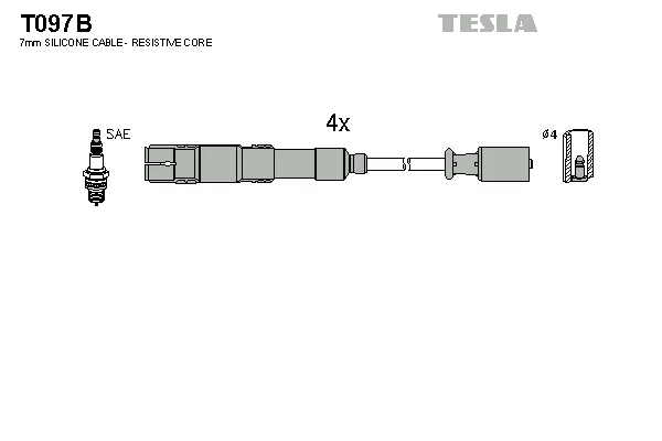 Sada kabelů pro zapalování TESLA T097B Sada kabelů pro zapalování TESLA T097B