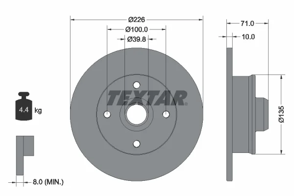 Brzdový kotouč TEXTAR 92041803