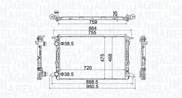 Chladič, chlazení motoru MAGNETI MARELLI 350213208900