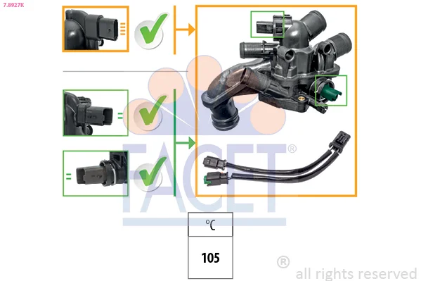 Termostat, chladivo FACET 7.8927K