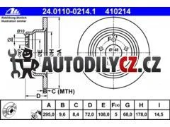 AT 410214 P/L brzdový kotouč ATE