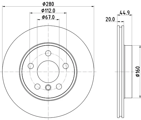 Brzdový kotouč HELLA 8DD355132-541