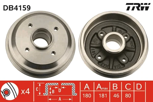 Brzdový buben TRW DB4159