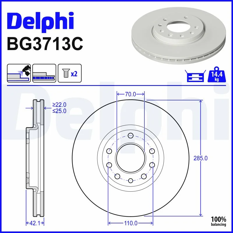 Brzdový kotouč DELPHI BG3713C