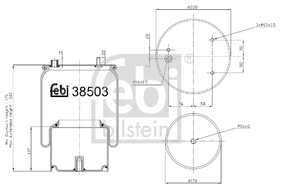 Mech, pneumaticke odpruzeni FEBI BILSTEIN 38503 Mech, pneumaticke odpruzeni FEBI BILSTEIN 38503