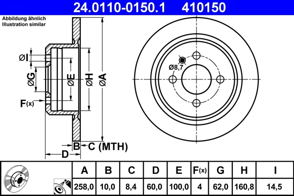 Brzdový kotouč ATE 24.0110-0150.1