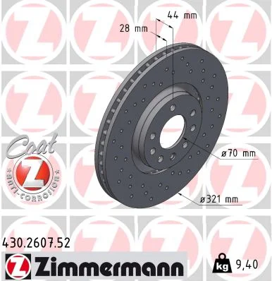 Brzdový kotouč ZIMMERMANN 430.2607.52
