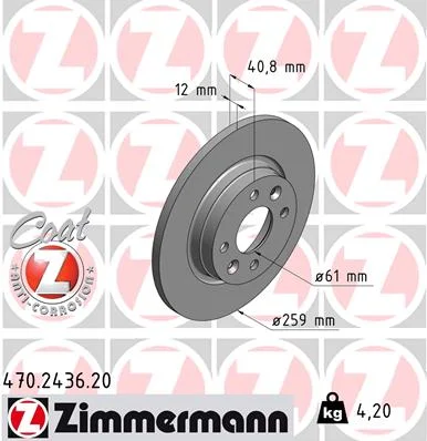 Brzdový kotouč ZIMMERMANN 470.2436.20