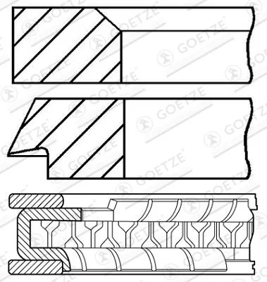 Sada pistnich krouzku GOETZE ENGINE 08-440200-10 – OE 12140-54GA0