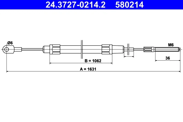 Tazne lanko, parkovaci brzda ATE 24.3727-0214.2 – OE 34411160134