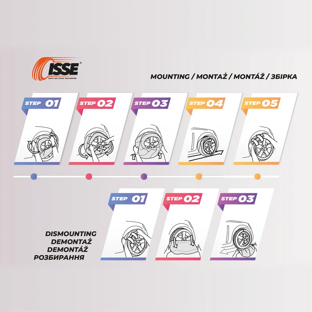Textilní sněhové řetězy Isse Easysock L 2 ks EASYL/IS00575 - Obrázek 5