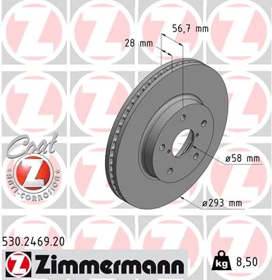 Brzdový kotouč ZIMMERMANN 530.2469.20 – OE 26300-AL000