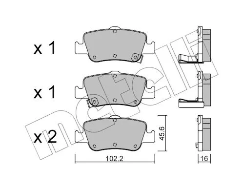 Sada brzdových destiček, kotoučová brzda METELLI 22-0796-0