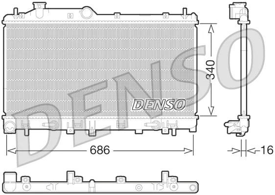 Chladič, chlazení motoru DENSO DRM36015 – OE 45119AJ020 Chladič, chlazení motoru DENSO DRM36015 – OE 45119AJ020