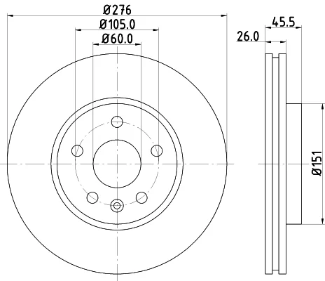 Brzdový kotouč HELLA 8DD355116-351