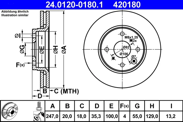Brzdový kotouč ATE 24.0120-0180.1