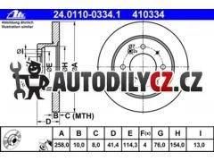 AT 410334 P/L brzdový kotouč ATE