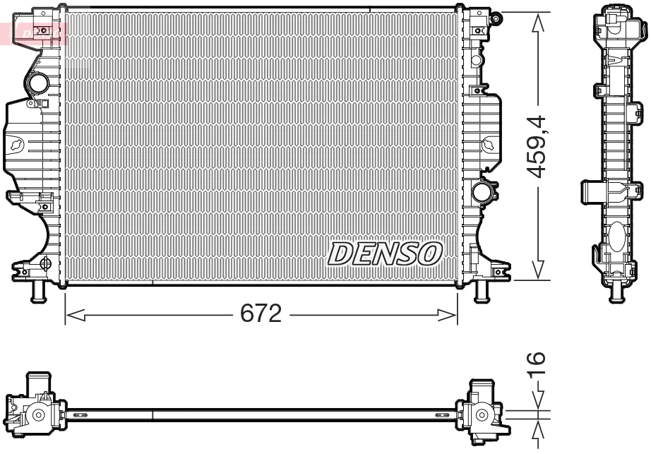 Chladič, chlazení motoru DENSO DRM10121 Chladič, chlazení motoru DENSO DRM10121