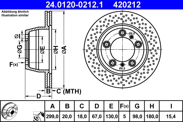 Brzdový kotouč ATE 24.0120-0212.1 – OE 98735240101
