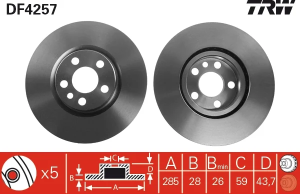 Brzdový kotouč TRW DF4257