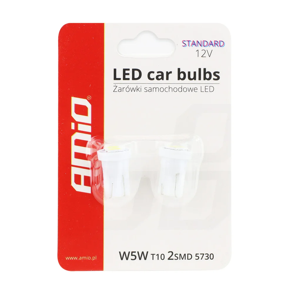 ZAROWKI LED 12V W5W T10 2XSMD KPL.2SZT AMIO 01295 - Obrázek 5