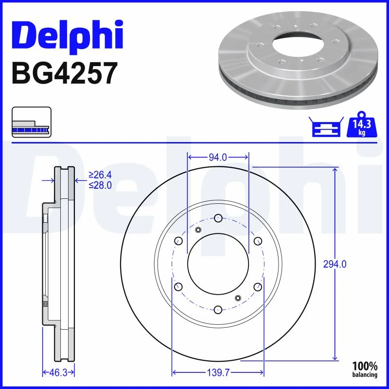 Brzdový kotouč DELPHI BG4257