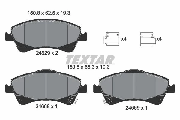 Sada brzdových destiček, kotoučová brzda TEXTAR 2466801