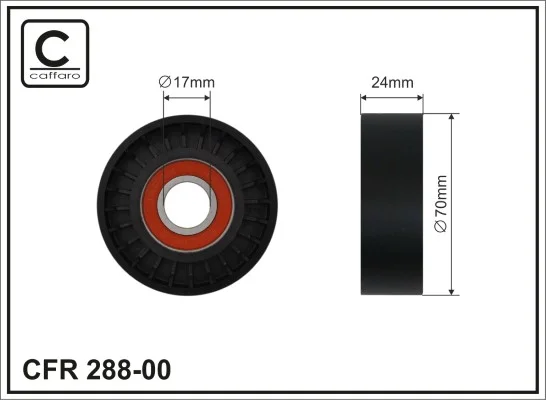 Napinaci kladka, zebrovany klinovy remen CAFFARO 288-00 Napinaci kladka, zebrovany klinovy remen CAFFARO 288-00