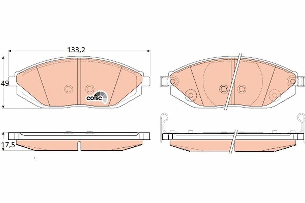 Sada brzdových destiček, kotoučová brzda TRW GDB4606