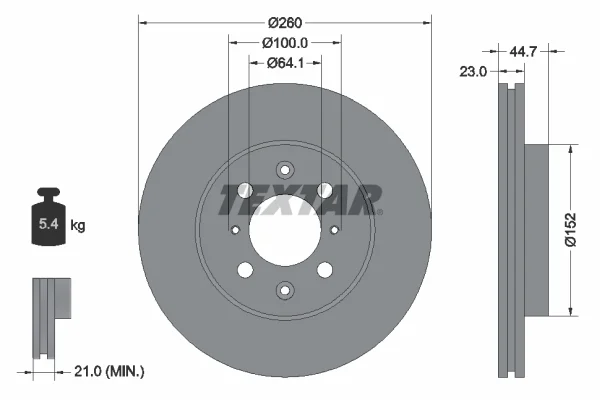 Brzdový kotouč TEXTAR 92125200 – OE 45251S6FE10