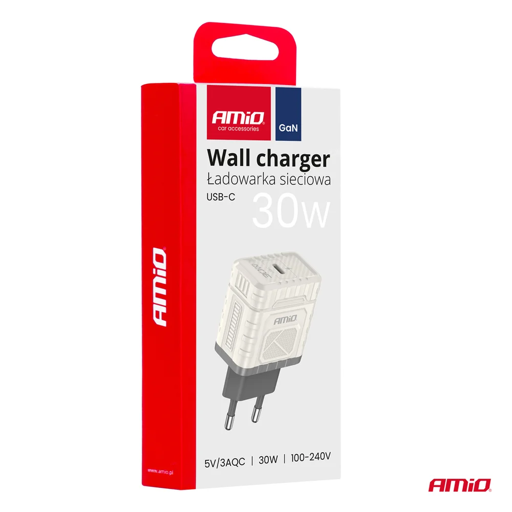 Síťová nabíječka Quick Charge GaN PD 30W USB-C AMiO-04285 - Obrázek 3