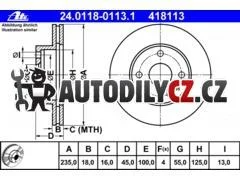 AT 418113 P/L brzdový kotouč ATE