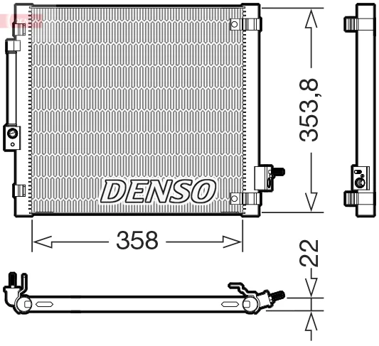 Kondenzátor, klimatizace DENSO DCN99081 – OE 600761000B