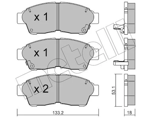 Sada brzdových destiček, kotoučová brzda METELLI 22-0149-0