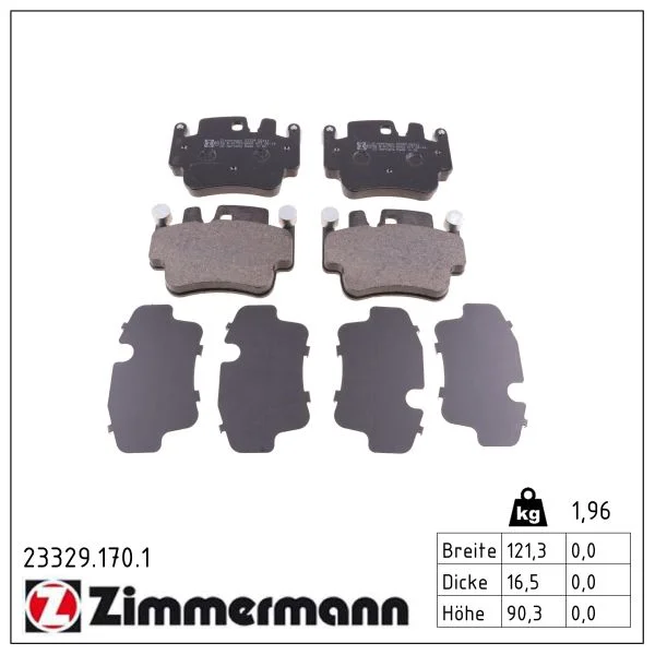 Sada brzdových destiček, kotoučová brzda ZIMMERMANN 23329.170.1