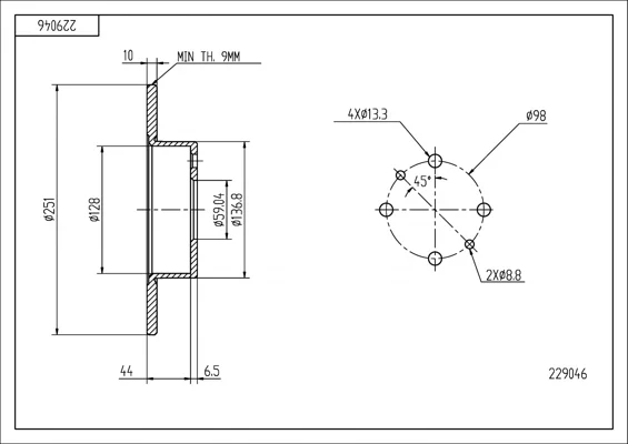 BRZ.KOTOUČ /Z/ CROMA 85- 251/10/9 HART 229046