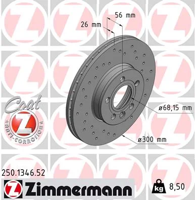 Brzdový kotouč ZIMMERMANN 250.1346.52
