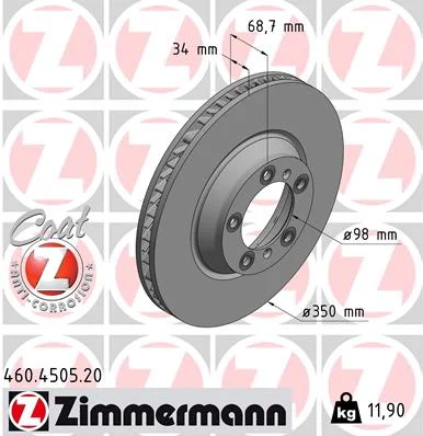 Brzdový kotouč ZIMMERMANN 460.4505.20