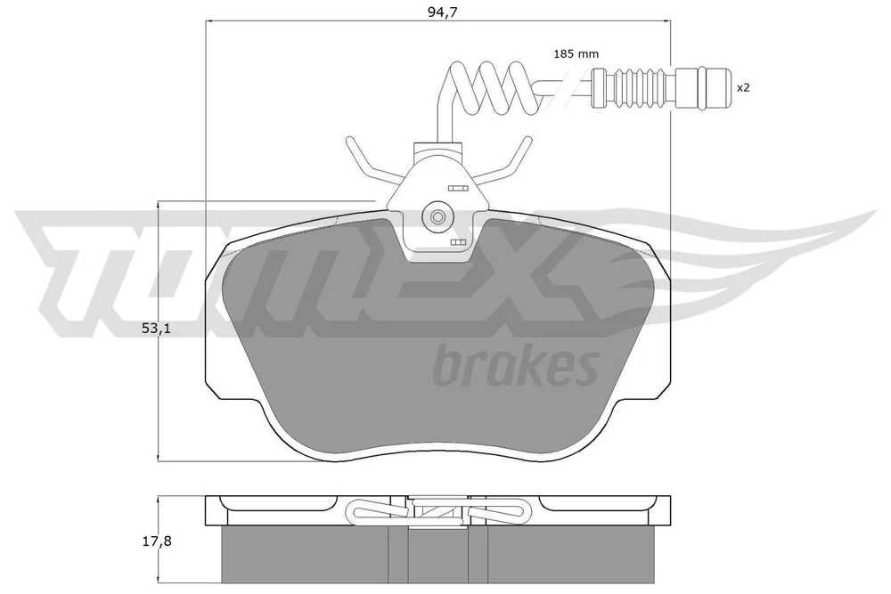 Sada brzdových destiček, kotoučová brzda Tomex Brakes TX10-381