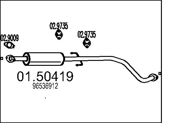 Stredni tlumic vyfuku MTS 01.50419 – OE 96536912 Stredni tlumic vyfuku MTS 01.50419 – OE 96536912