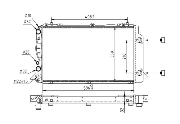 CHLADIČ AUDI 80 2.0 91-94 /AUTOMAT/ HART 637196 – OE 8A0121251A