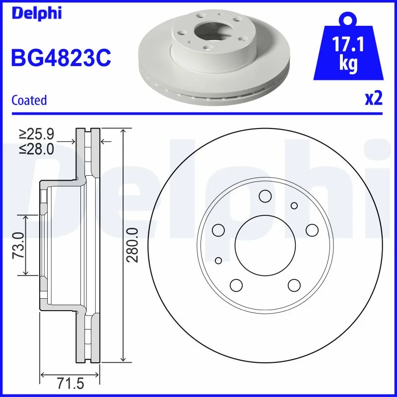 Brzdový kotouč DELPHI BG4823C