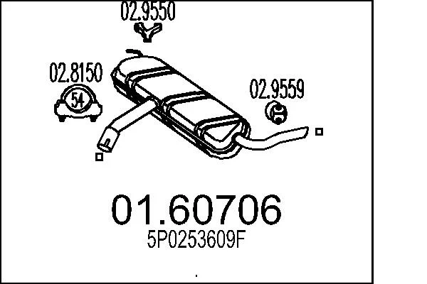 Zadni tlumic vyfuku MTS 01.60706 – OE 5P0253609F