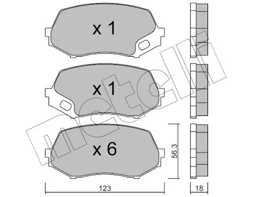 Sada brzdových destiček, kotoučová brzda METELLI 22-0874-0