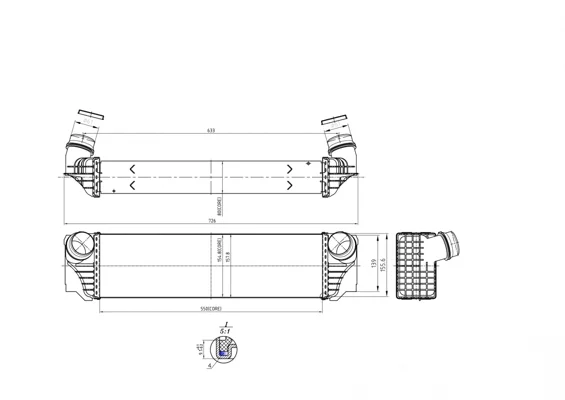 CHLADIČ VZDUCHU BMW F01 730D 08- HART 616623