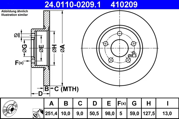 Brzdový kotouč ATE 24.0110-0209.1