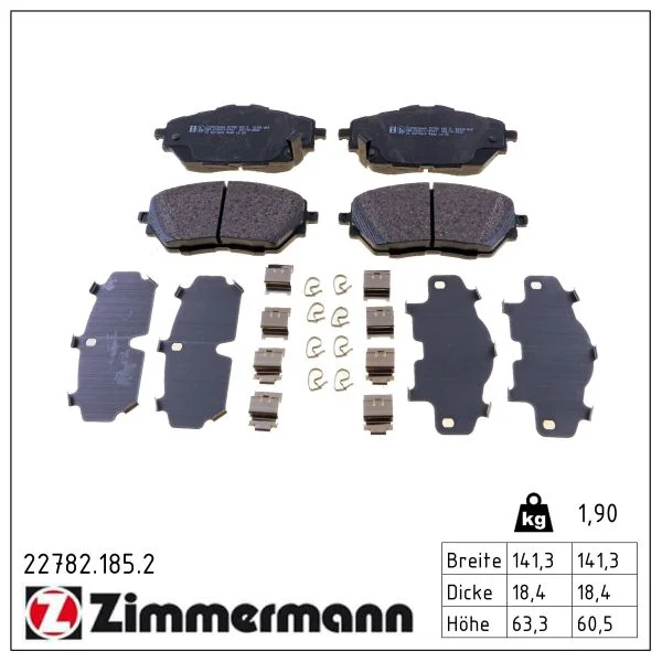 Sada brzdových destiček, kotoučová brzda ZIMMERMANN 22782.185.2