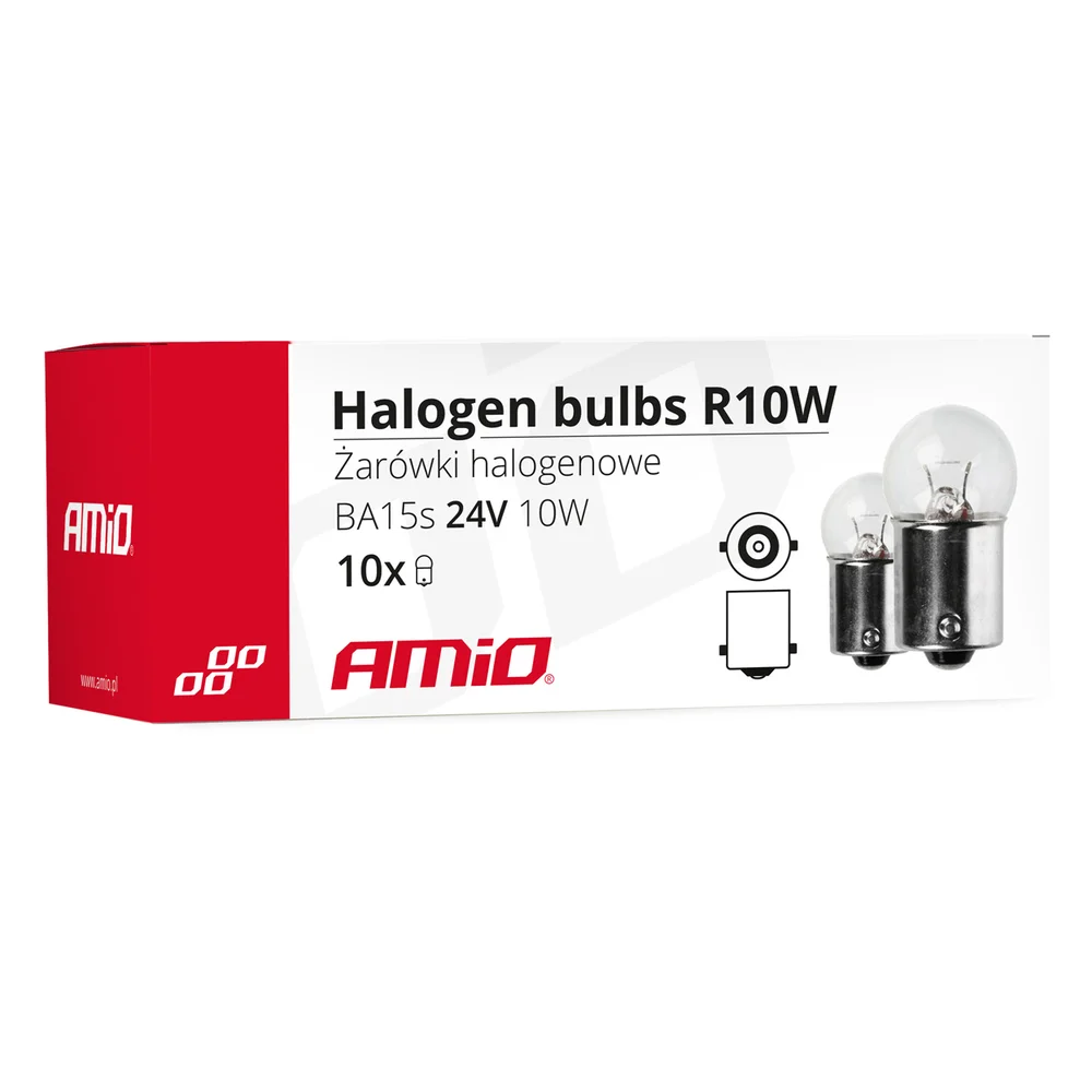 ZAROWKI 24V R10W BA15S 10SZT. AMIO 01004 - Obrázek 3