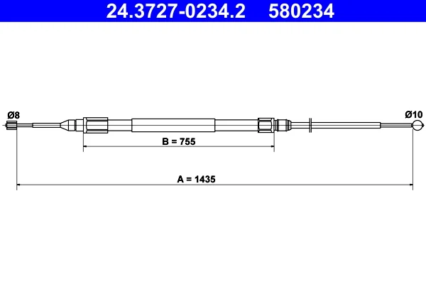 Tazne lanko, parkovaci brzda ATE 24.3727-0234.2 – OE 34406760443